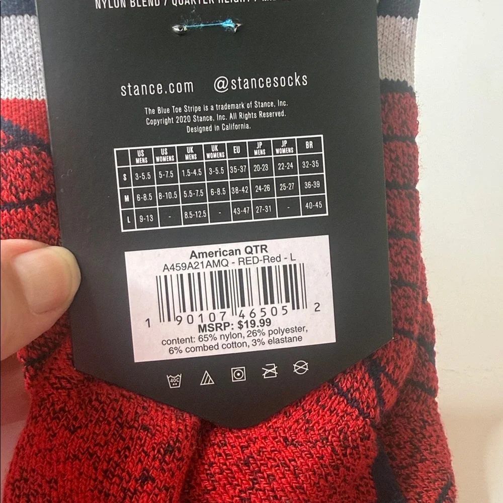 Stance Assortment of Performance American / Patriotic Socks (2 Pairs) Size Large